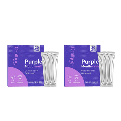 Purple Tooth Whitening Mouthwash Removes Stubborn Stains Long Lasting Fresh Breath Protect Enamel Gentle Cleansing Travel-Sized Oral Care Mouthwash