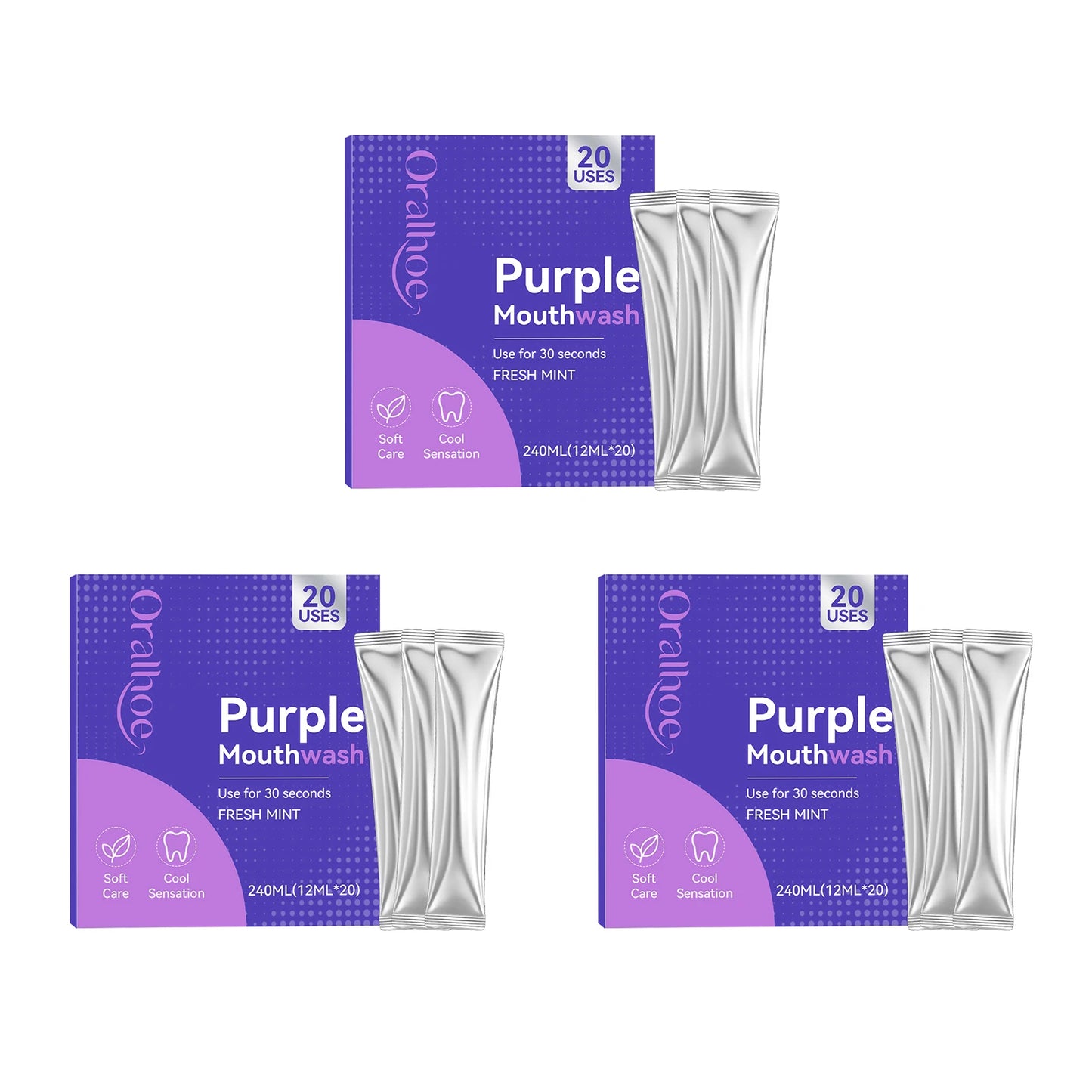 Purple Tooth Whitening Mouthwash Removes Stubborn Stains Long Lasting Fresh Breath Protect Enamel Gentle Cleansing Travel-Sized Oral Care Mouthwash