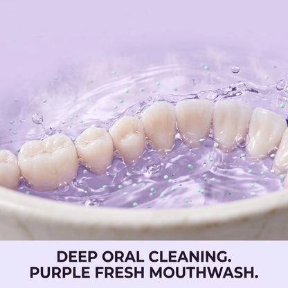 Purple Tooth Whitening Mouthwash Removes Stubborn Stains Long Lasting Fresh Breath Protect Enamel Gentle Cleansing Travel-Sized Oral Care Mouthwash